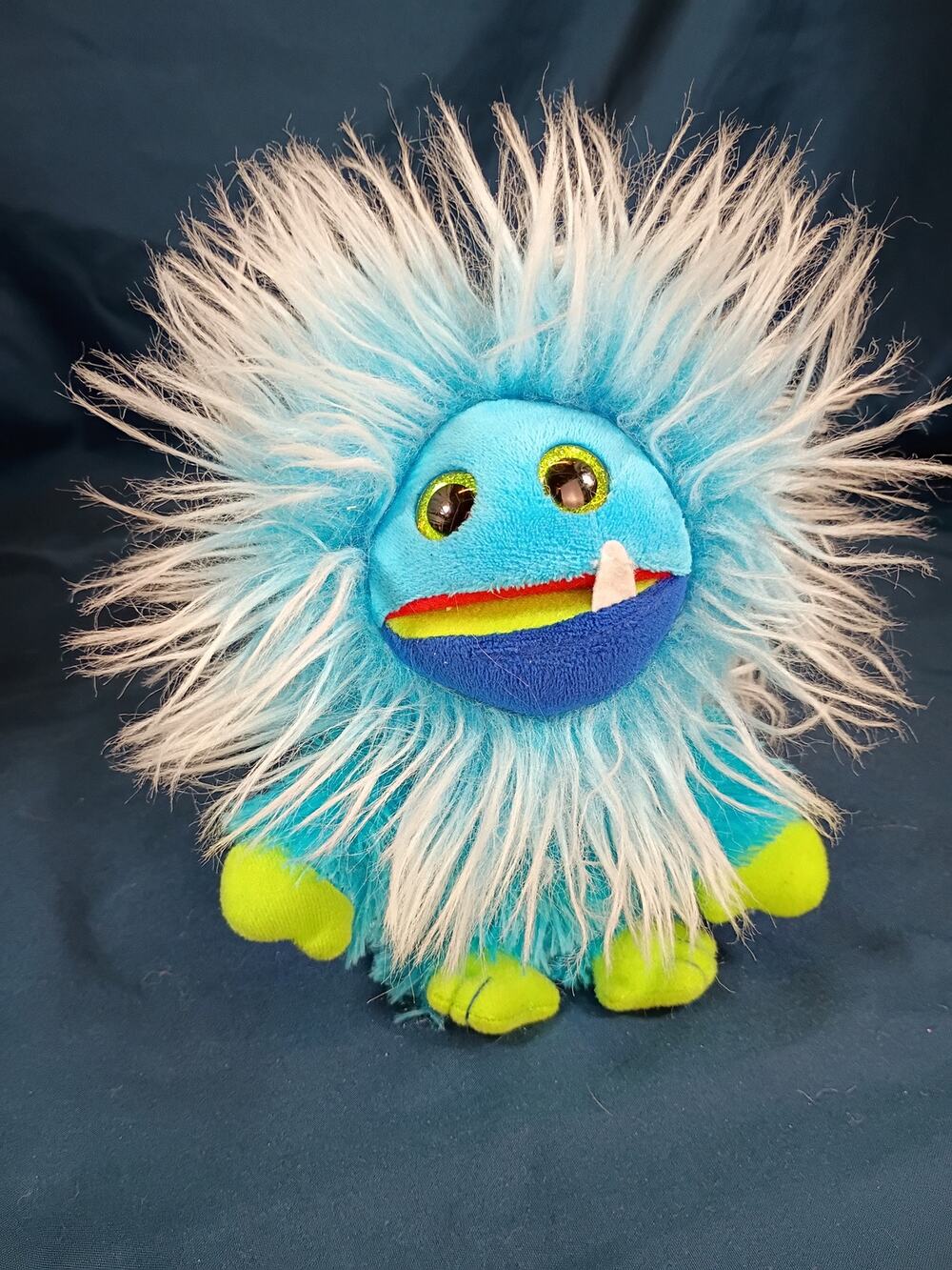Ty Frizzys Mops Blue Monster Plush Retired 2015
